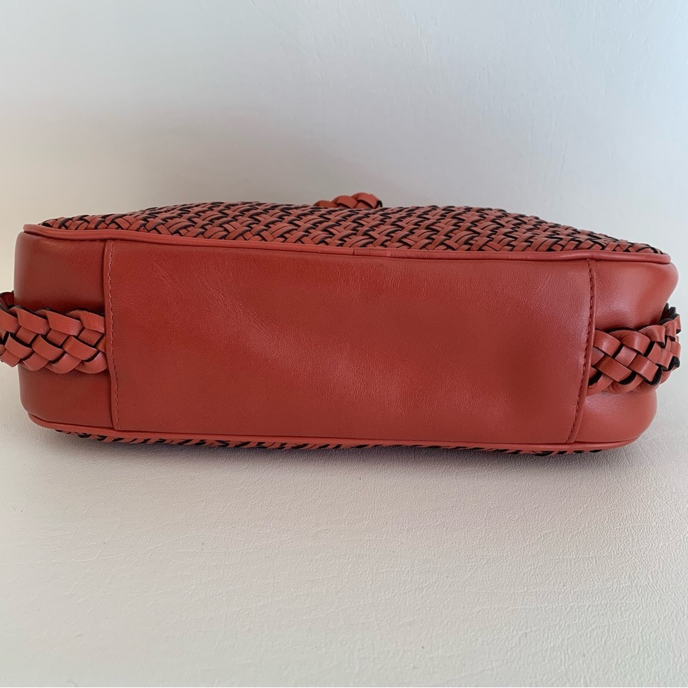 Talbots Red Woven Leather Handbag - Picture 4 of 8